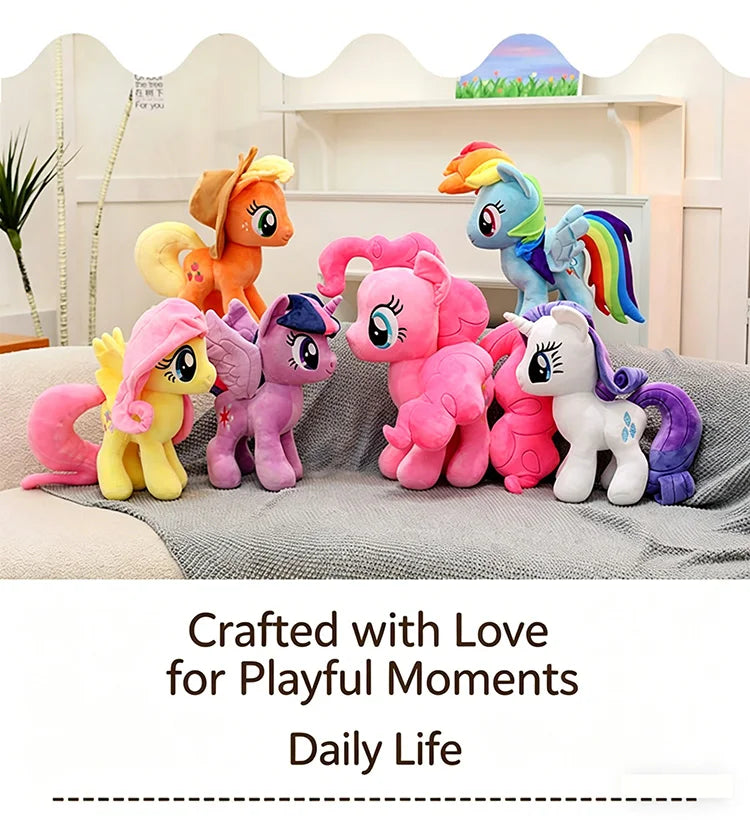 Little Pony Rainbow Dash Applejack Plush Toy 28cm Official Hasbro Figure Soft Stuffed Animal For Fans Collection Gift