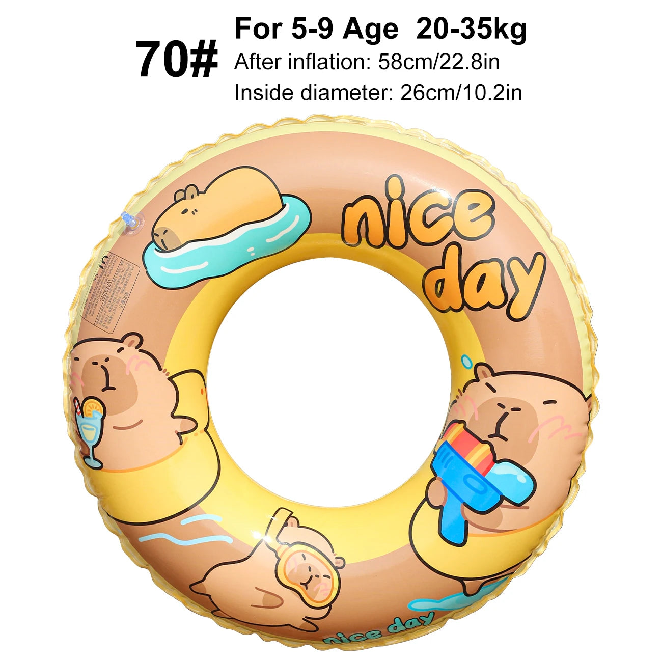 1PC Capybara-Shaped Pool Float, Inflatable Ring, Water Float, High Quality Floats and Water Toys for Summer Beach Parties