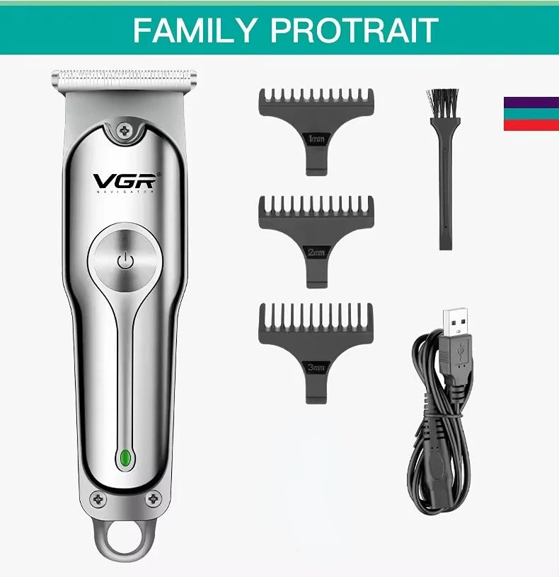 VGR Trimmer Rechargeable Hair Clipper Cordless Hair Cutting Machine Electric Clipper Professional Hair Trimmer for Men V-071