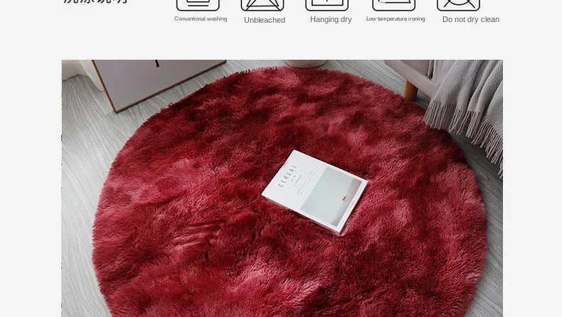 Super Soft Plush Round Rug Mat Fluffy White Carpets For Living Room Home Decor Bedroom Kid Room Decoration Salon Thick Pile