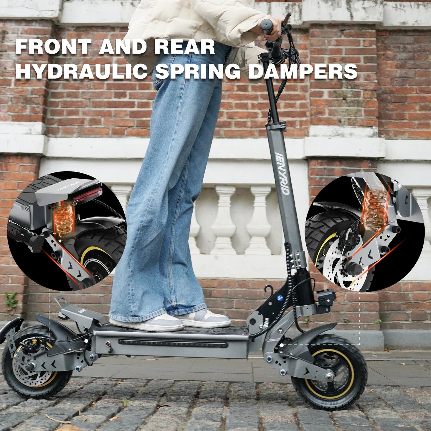 iENYRID iE-S1 Adult Electric Scooter Foldable 48V 15Ah 250W Off-Road Tire E-Mountain Scooter for Sports Entertainment Cycling