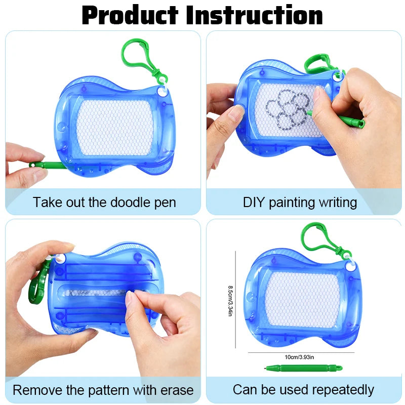 6/12PCS Magnetic Drawing Board Erasable Writing Pad Mini Keychain Kids Birthday Party Favors for guest Pinata Goodie Bag Filler