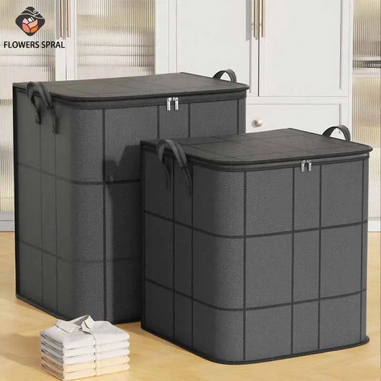 Super Large Capacity! Thick Black Woven Storage Bag For Home Use, Clothes, Blankets, Cotton Quilts, Organizing And Moving Tools