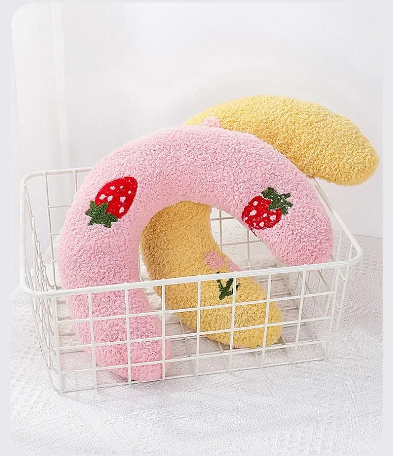 Pet Pillow for Cats and Dogs Soft Plush Thick Filling Cervical Support Hypoallergenic Washable Cover Deep Sleep U-shaped Cat And