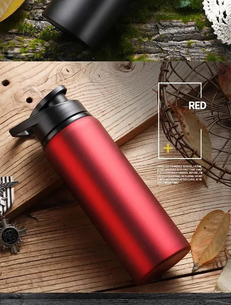 1-3PCS Stylish Portable Stainless Steel  Sports Water Bottle Leisure Bike Riding Drinking Water Bottle Outdoor Sport Travel Cup