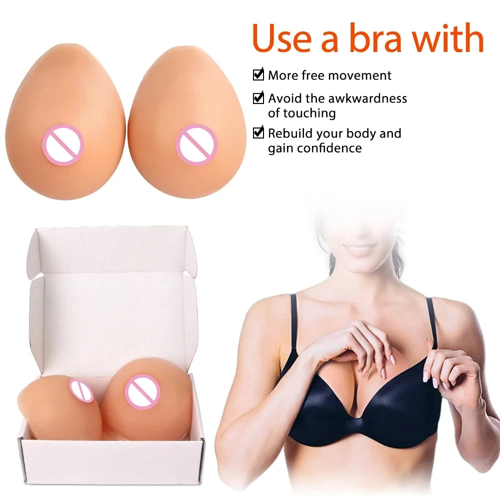 Silicone Realistic Fake Chest Tits Sexy Artificial Boobs Soft Breast Enhancement Pads for Transgender Drag Queens Party Cosplay
