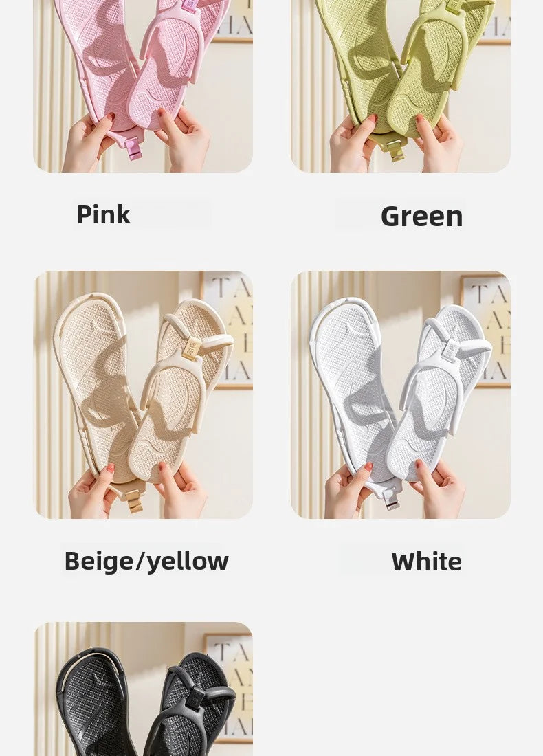 Foldable Travel Slippers Unisex EVA Flip Flops Hotel Non Slip Bathroom Indoor Outdoor Portable Lightweight Comfortable