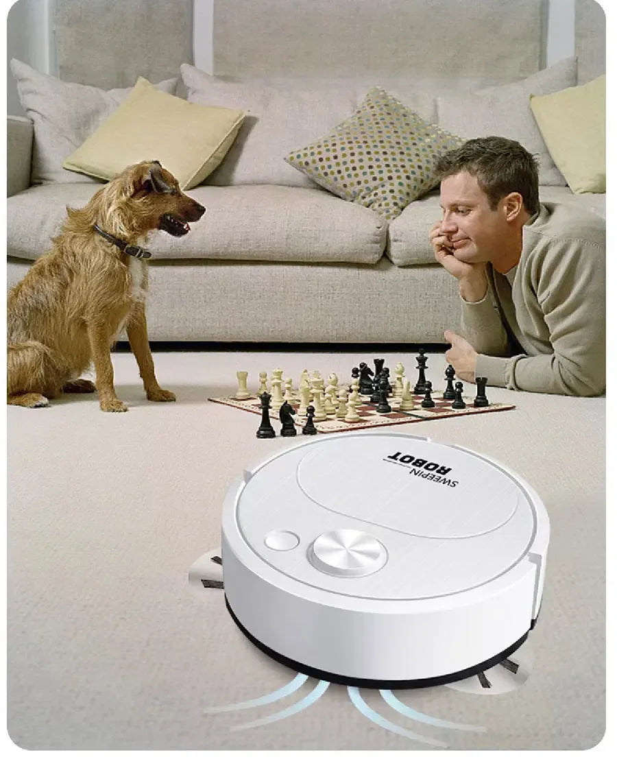 Smart USB Sweeping Robot Vacuum Cleaner 3-in-1 Wireless Mopping 1800Pa Powerful Cleaning for Home Office Floors