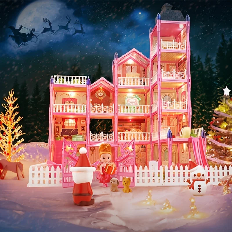 Girls Villa Castle Model Building Block Sets  DIY Bricks Toys  Doll house Villa Children Pretend Play Toys for Girls Gift
