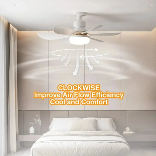 40W Ceiling Fan Light E27 with Remote LED Dimming Function Suitable for Living Room Study and Home use 85-265V