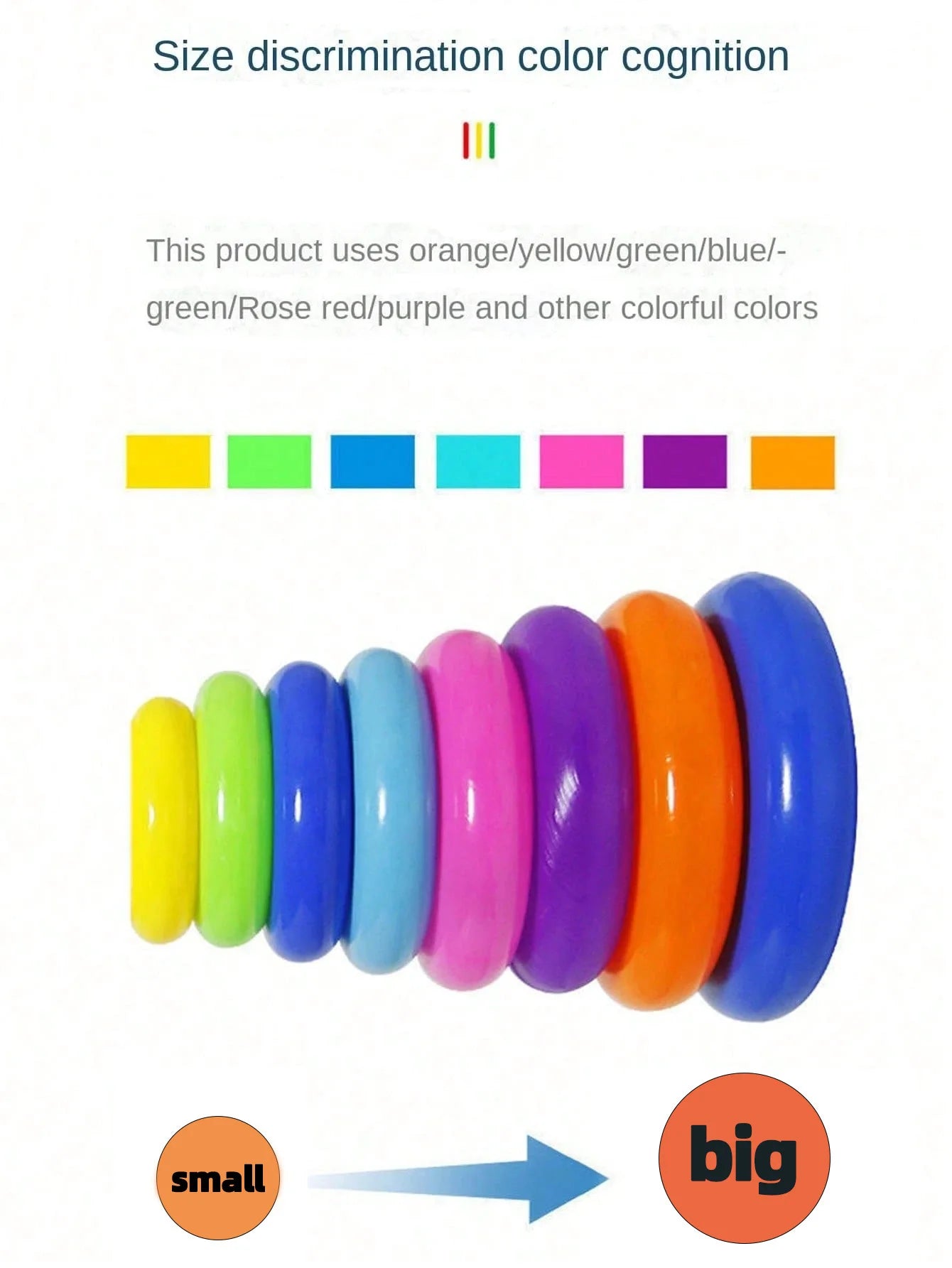 Yellow duck Rainbow Tower Stacked Circle toy plastic rainbow Circle toy  Circle toss toy Interactive game Birthday gifts