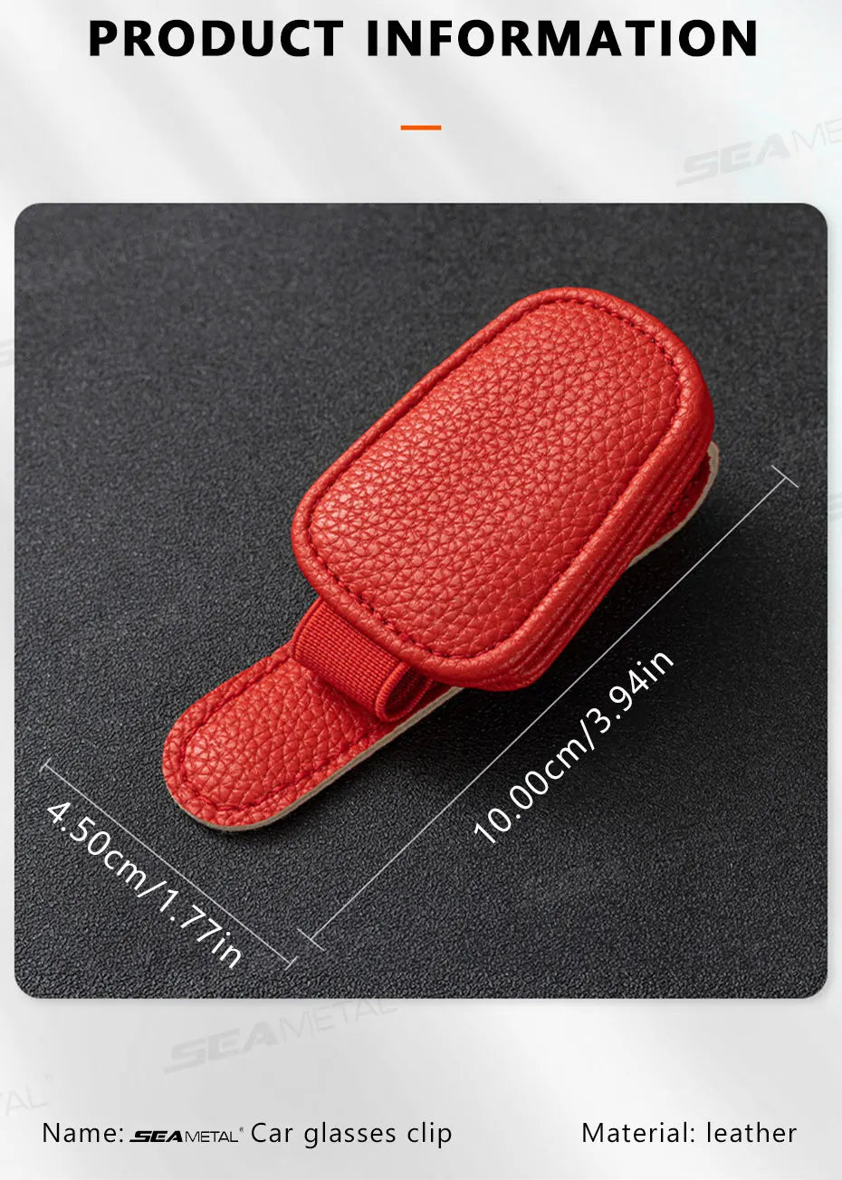 BLALION Car Sun Visor Clip Glasses Cards Case Auto Sunglasses Visor Glasses Holder Sunglasses Bracket Holder PU Glasses Support