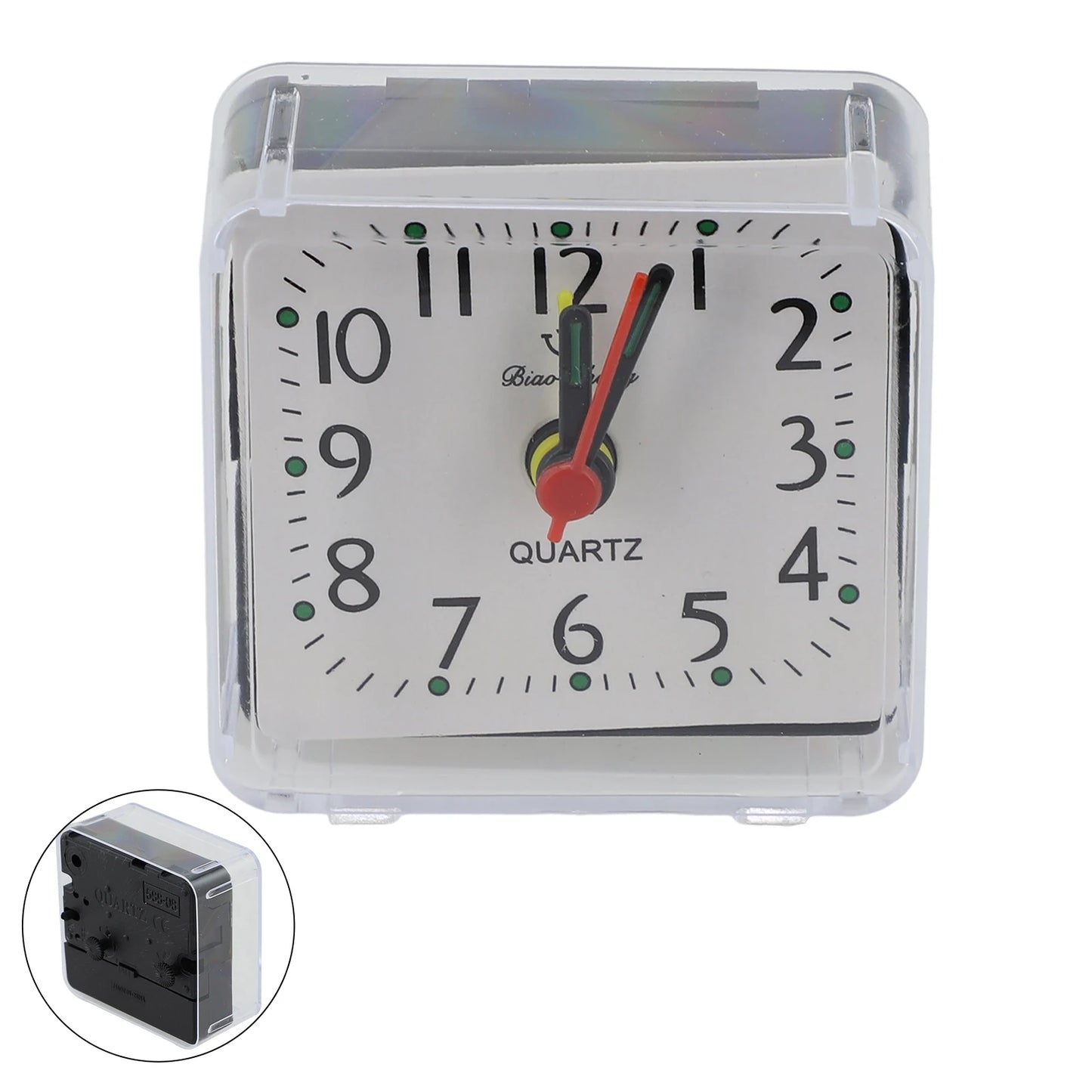 Small Battery Operated Quartz Alarm Clock with Beeping Sound for Bedside Use Featuring Clear Numbers and Reliable Performance