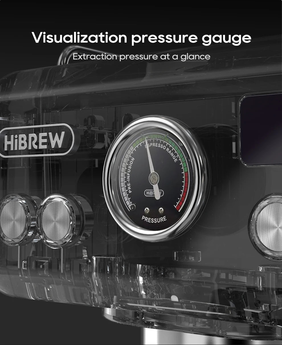 HiBREW H10A Black Espresso Machine Temperature Volume Pre Brewing Adjustable 58mm Portafilter Cappuccino Coffee Maker