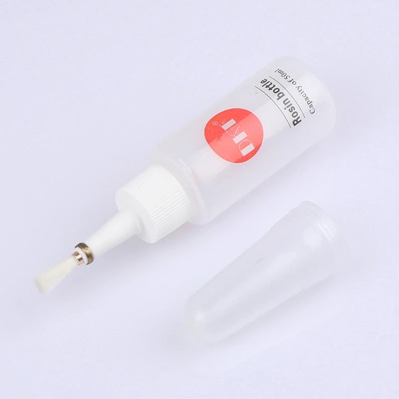 50ml Plastic Clear Liquid Alcohol Bottle Rosin Solder Flux Paste Bottle Dropper With Brush For Welding Repair Tools