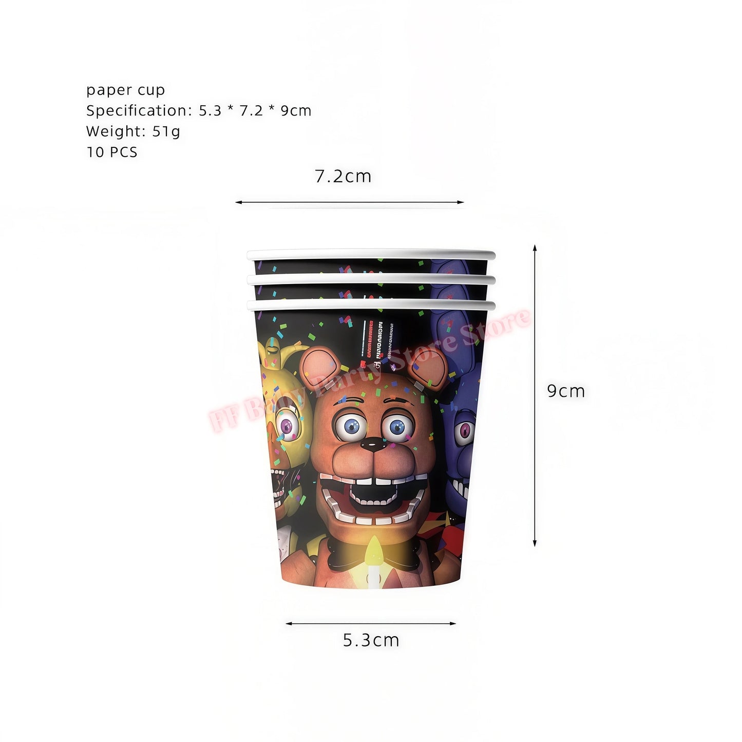 Five Nights Bear Birthday Party Decorations Plate Cup Backdrop Freddyed Balloon for Kids Party Favors FNAFs Event Supplies Gifts