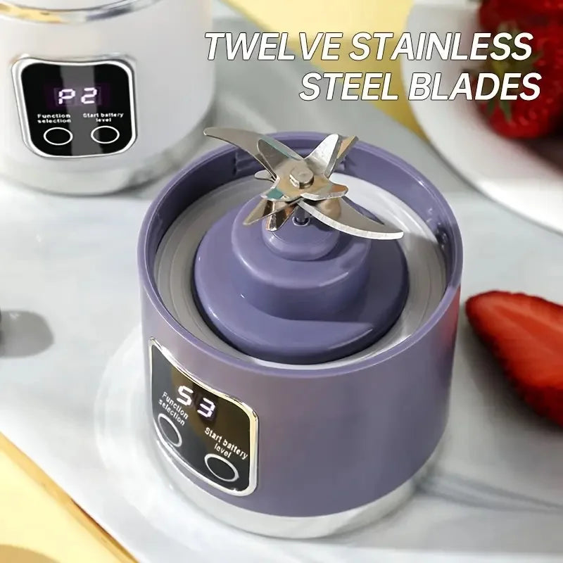 Portable juicer, handheld blender, USB charging juice maker, suitable for making smoothies, milkshakes, and fruit juices