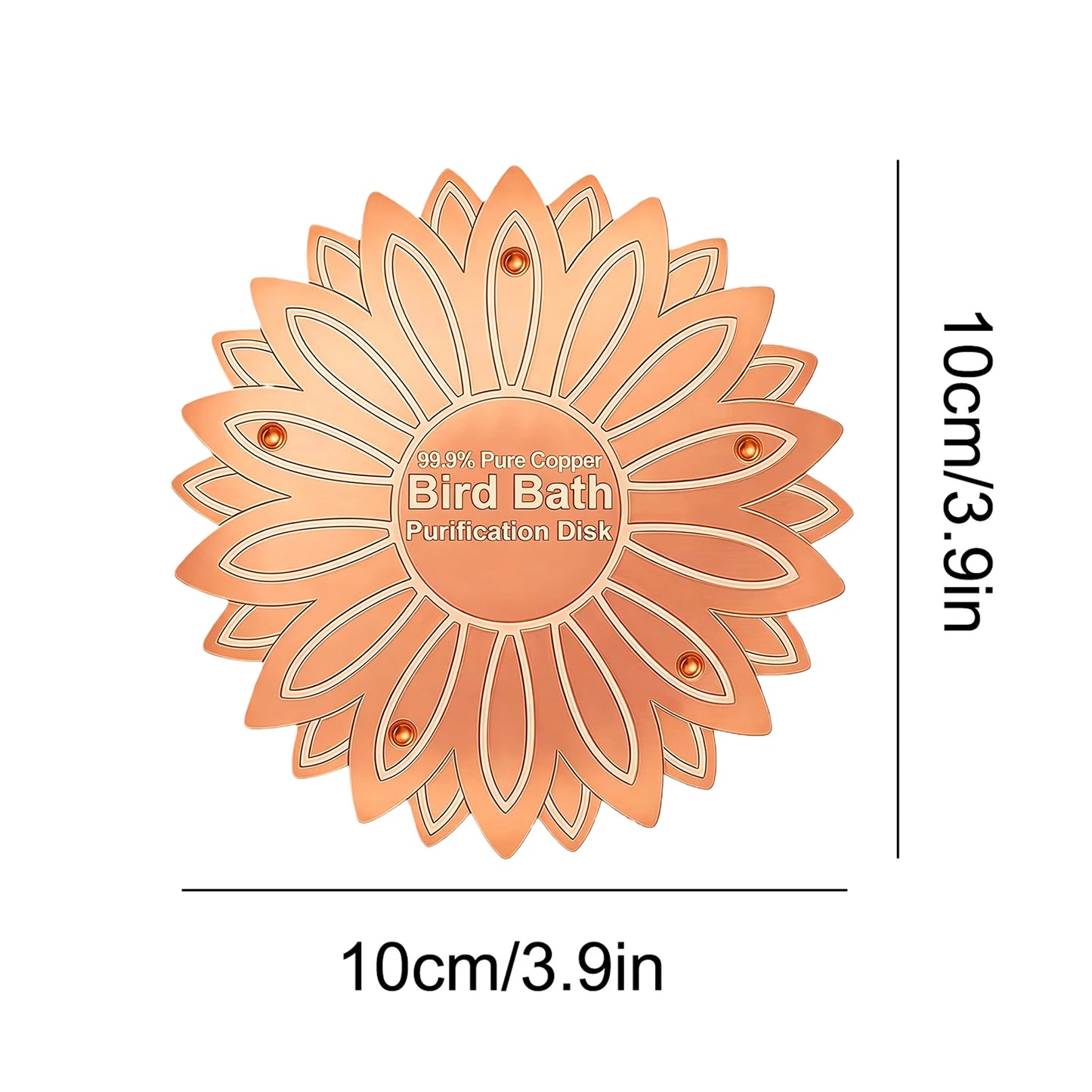 Bird Bath Copper Disk bird bath purification tray Metal Cleaner Disks Feeder Accessories For Water Bowl