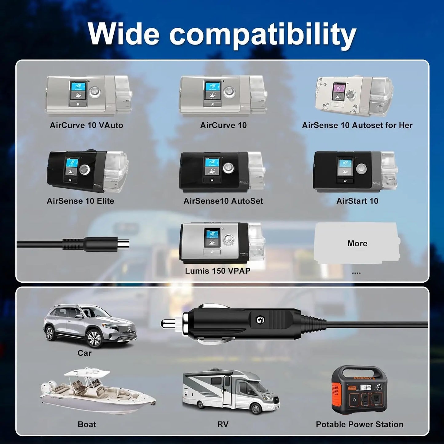 For Resmed AirSense 10/11 DC Converter, DC Adapter 12V-24V Car Charger for Airsense 11/10 Power Supplies 65W ResMed AirSense