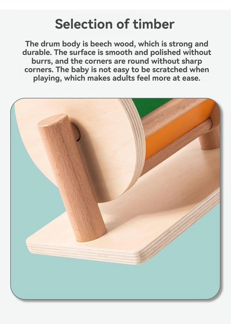 Montessori teaching AIDS,spning drum rotating rainbow, baby intelligence, baby children's toys, early education Montessori toy