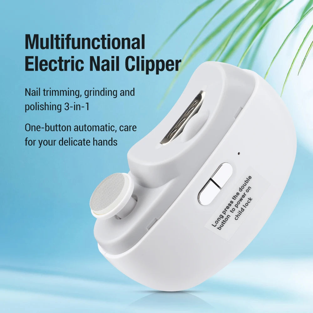 2 in 1 Electric Nail Clipper Grinding and Polishing Multifunctional Portable Automatic Nail Grinder Electric Manicure Tool