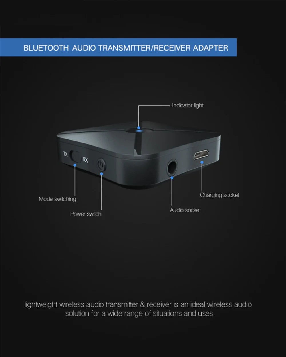 Shoumi 15 Hours Play Wireless Headset Bluetooth Television Headphone with Mic,Bluetooth Adapter Built-in Battery,for TV Computer