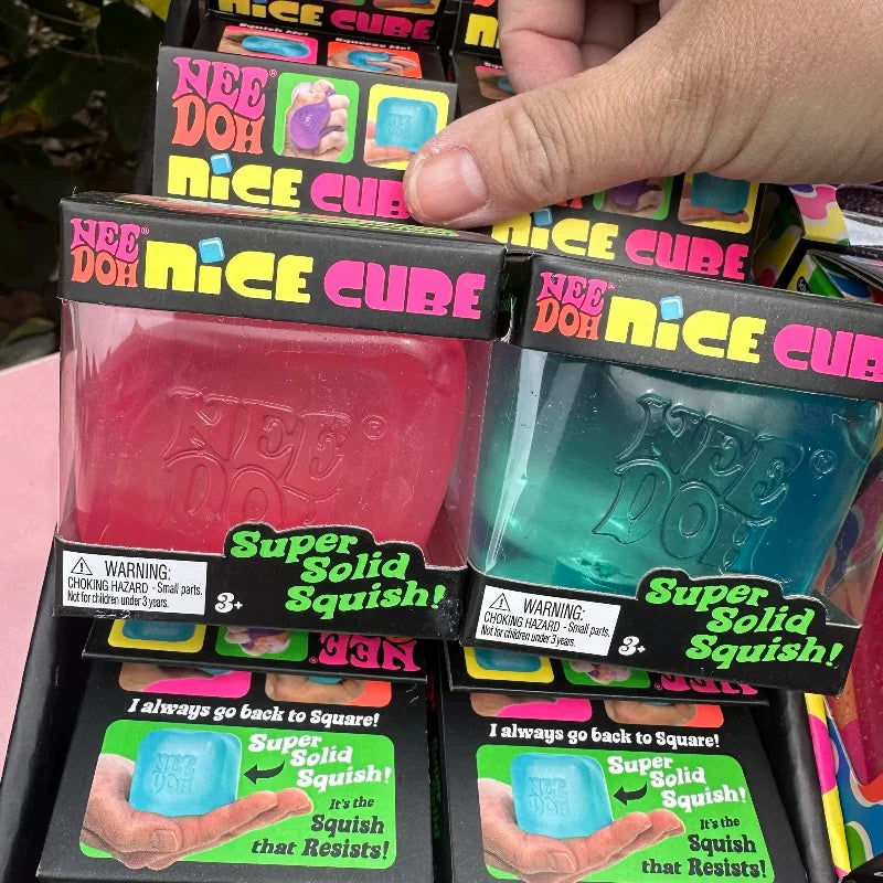 NEW Trending Nee Doh Jellyfish & Cube Squish Toy - Soft Jelly Squeeze Stress Relief Fidget, Sensory NeeDoh for Kids & Adults @！