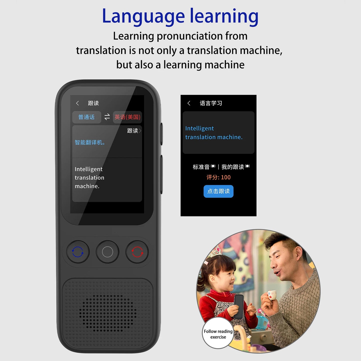 S80 Language AI Translator Device with 138 Languages Voice Translating 17 Offline Translation Simultaneous Interpretation
