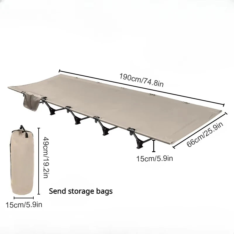 WESTTUNE Camping Cot Portable Folding Bed Outdoor Ultralight Compact Tent Bed for Camping Travel Backpacking Hiking Sleeping Cot
