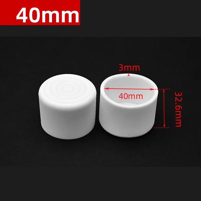 Round Rubber PVC Furniture Leg Caps 10mm/0.39in-50mm/1.97in White  Seal Stopper Pipe Covers Furniture Sofa Leg Pads Non-slip