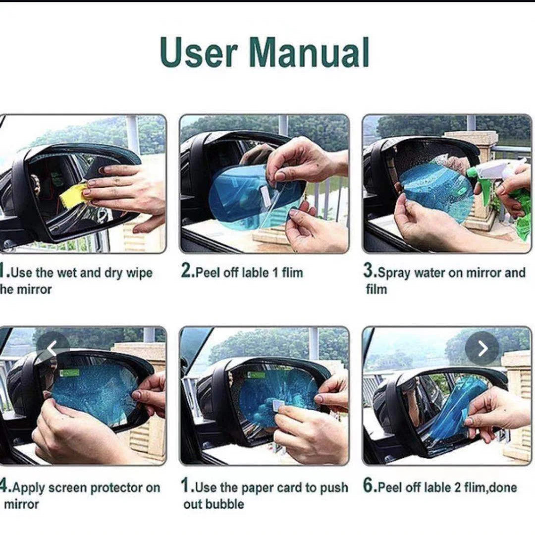 Car Truck Rearview Mirror Rainproof Film Window Glass Anti-fog Waterproof Stickers Rainy Day Safe Driving Rain Proof Films