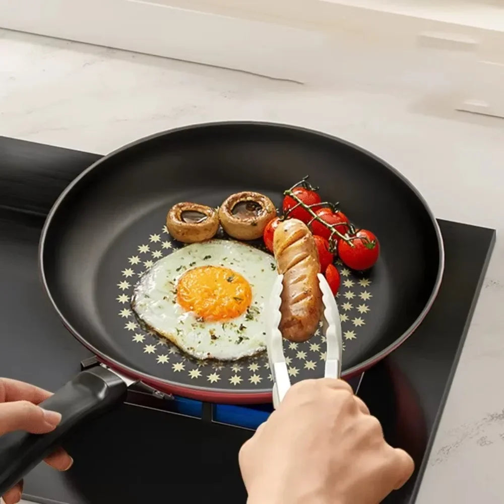 New Crystal Diamond Non-Stick Pan with Lid Multi-functional Frying Pan Iron Easy to Clean Kitchen Cookware Gas Induction Cooker