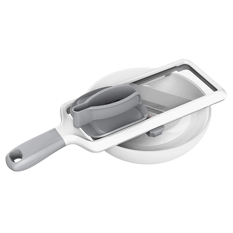 LMETJMA Multi Handheld Mandoline Slicer with Adjustable Stainless Steel Blade Kitchen Veggie Chopper Cheese Grater JT237