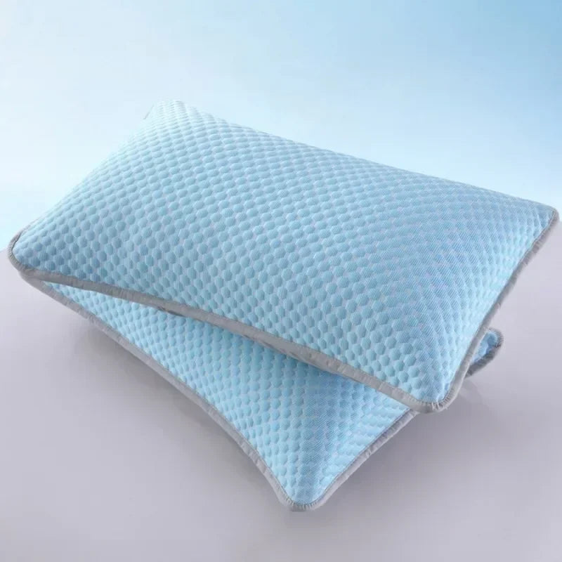 Summer Cooling Ice Silk Pillowcase with Cool Beads Solid Color Washable Breathable Pillow Cover for Home Bedroom