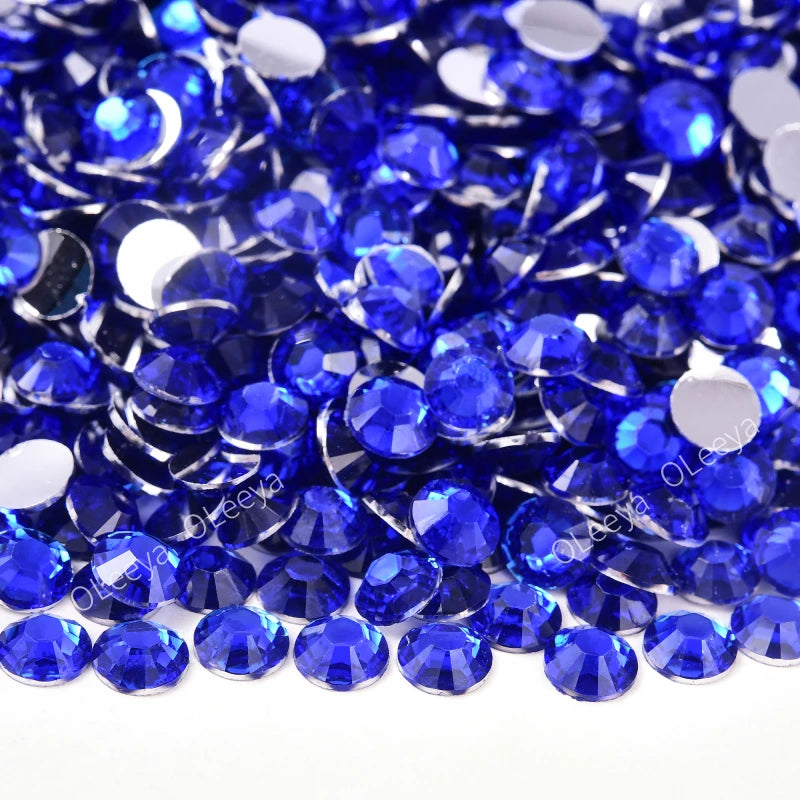 Oleeya Wholesale Flatback Silver bottom Resin Cтразы Non hotfix Rhinestones in Big Package Glitter Crystals and Strass For 네일파츠
