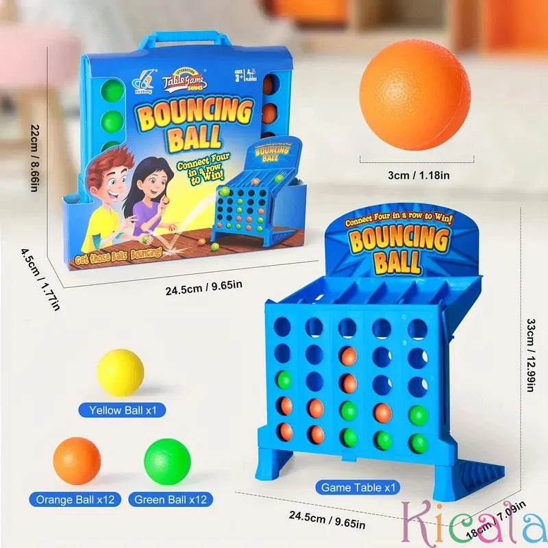 Children Bounce Game Jumping Ball Tabletop Toy for Kids 4 in a Row Parent-Child Interaction Board Game Educational Gift For Kids