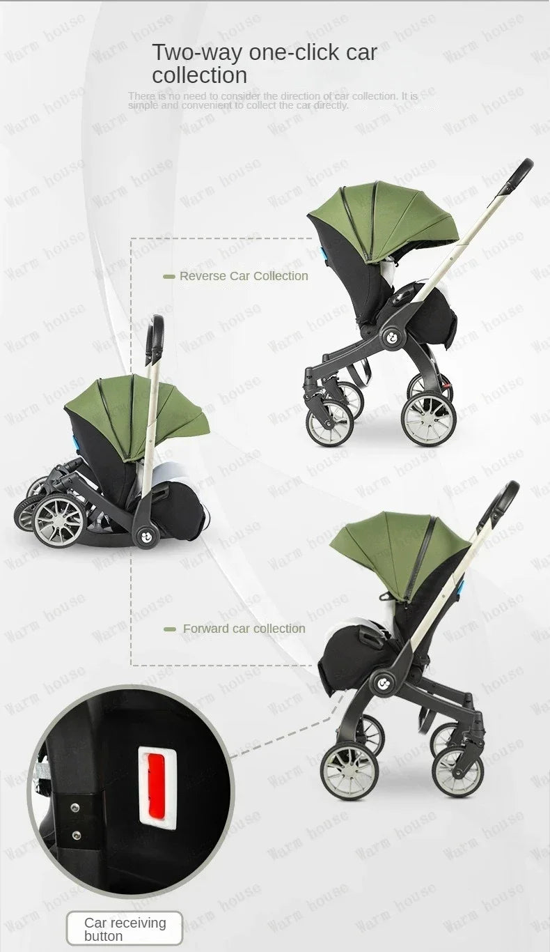 EU STOCK Foldable Lightweight baby stroller Multifunctional Four Wheels poussette bebe 3 en 1 Portable baby wagon