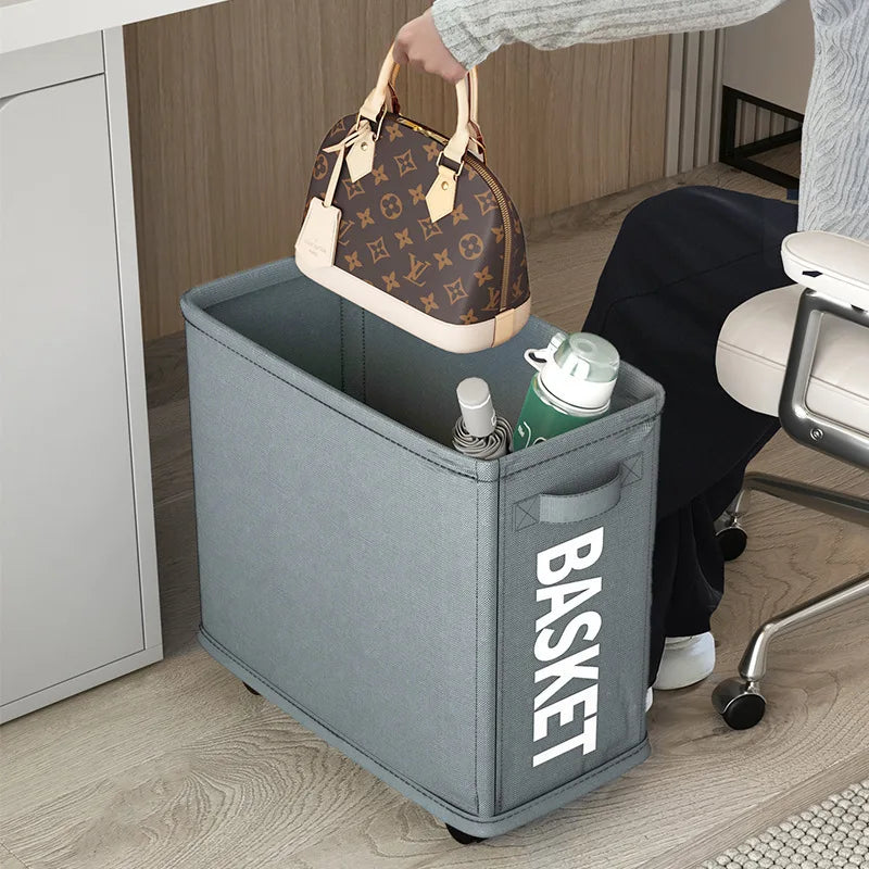 Laundry Basket with Wheels Large Capacity Yoga Mat Storage Basket Multifunctional Foldable Waterproof Dirty Clothes Storage Bag
