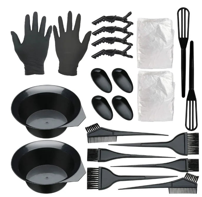 6pcs/set Professional Hair Coloring Kit for Barber Salon and Home Use - Includes Hairdressing Tools for Perfect Color Match and