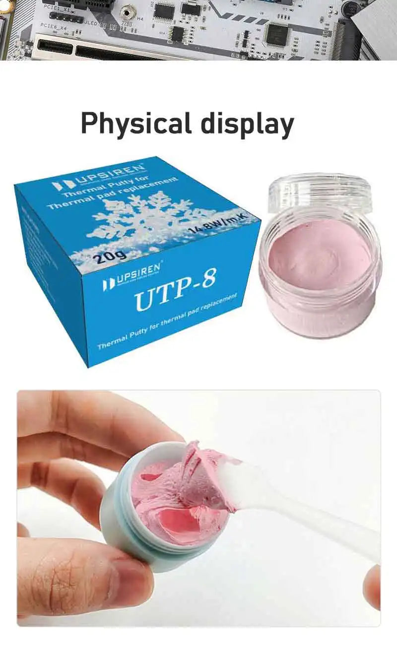 UPSIREN Thermal Putty UTP8 For VGA GPU IC Processor Rapid Cooling Thermal Pad Replacement Heat Blocking Putty Liquid thermal pad
