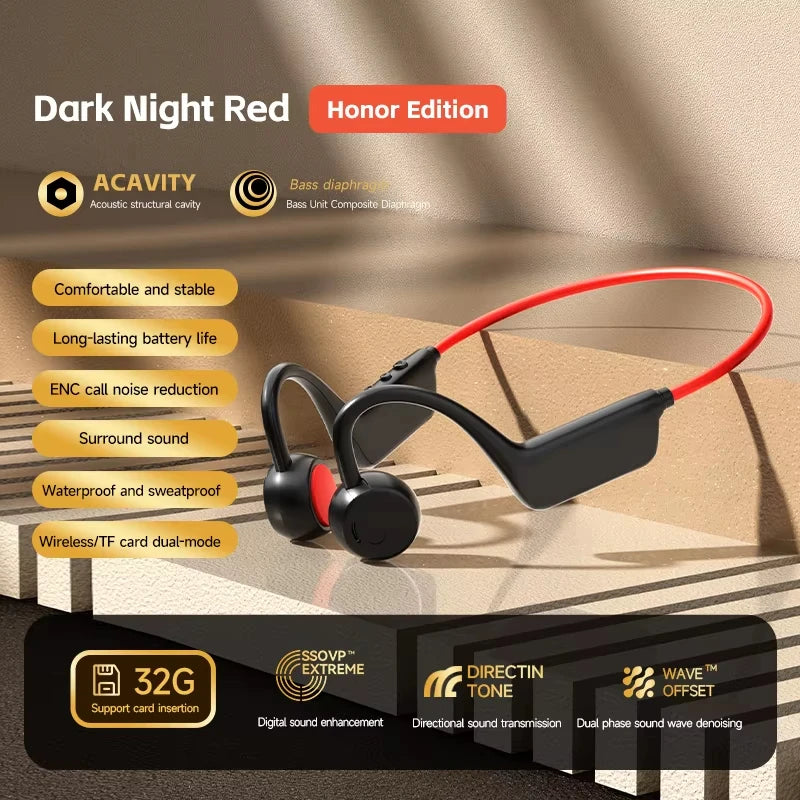 New Bone Conduction Headphones IPX8 Waterproof MP3 32GB Bluetooth5.4 Wireless Headphones With Mic Swimming Sports Fitness 2026