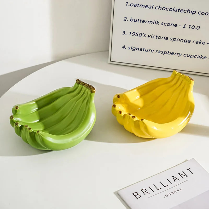 Creative Banana Shaped Storage Tray, Ceramic Fruit Tray, Household Snack Storage Tray, Living Room Desktop Storage Container