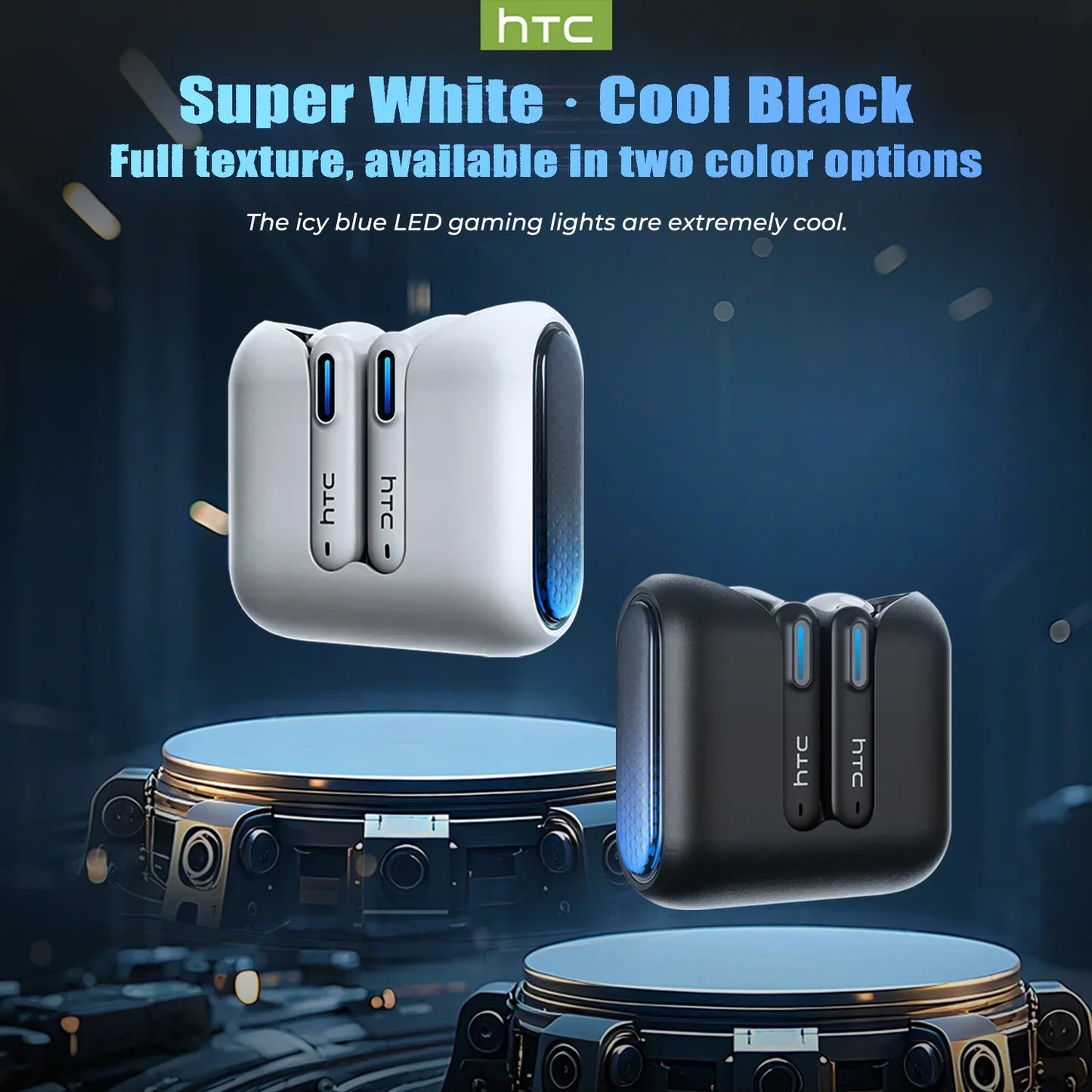 HTC NE49 Earphones Bluetooth V6.0 Noise Reduction TWS Sports Wireless Headphones with Mic Long life