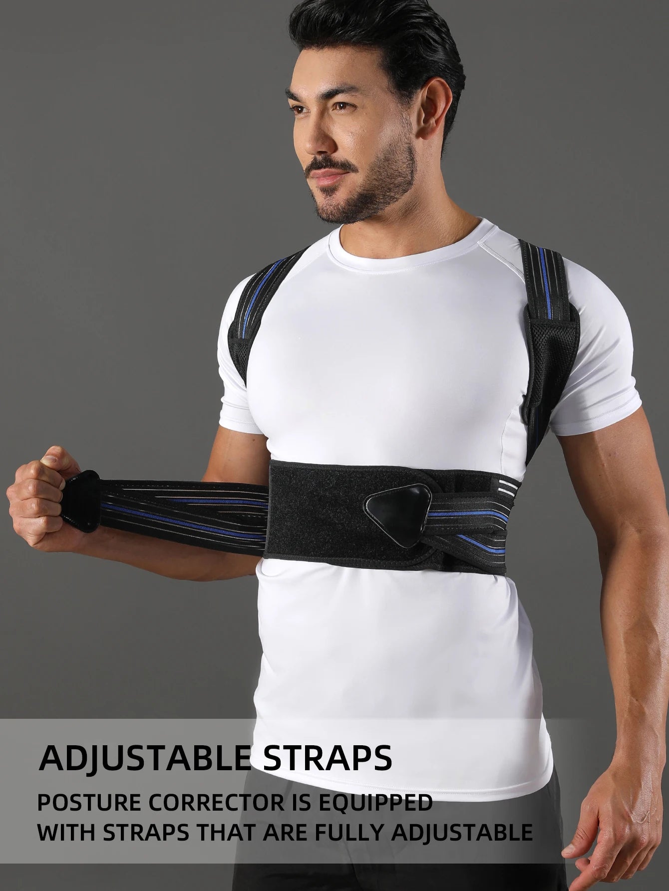 VBOSi Women Men Adjustable Breathable Back Support Posture Corrector with Metal Stays