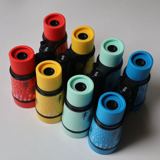 4x30 Binoculars Plastic Children Colorful Lightweight for Kids Contemporary Styling Compact Eyepiece Optical