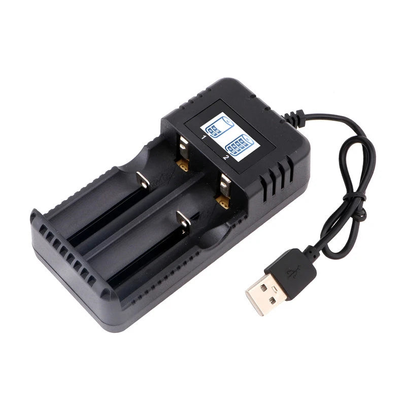 LCD 18650 Battery Charger 1 / 2 Slots Dual For 26650/18650/14500/16340 Charging 4.2V Rechargeable Lithium Battery Charger