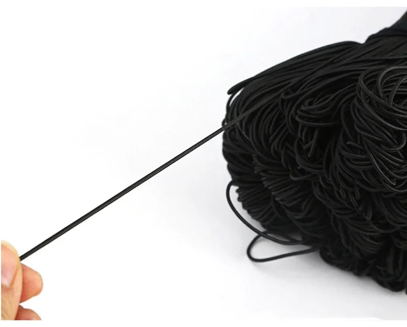 1mm 2mm 3mm 4mm White Black Round Elastic Bands Rubber Stitching Rope Tape Cord Wedding for DIY Sewing Clothes Accessories