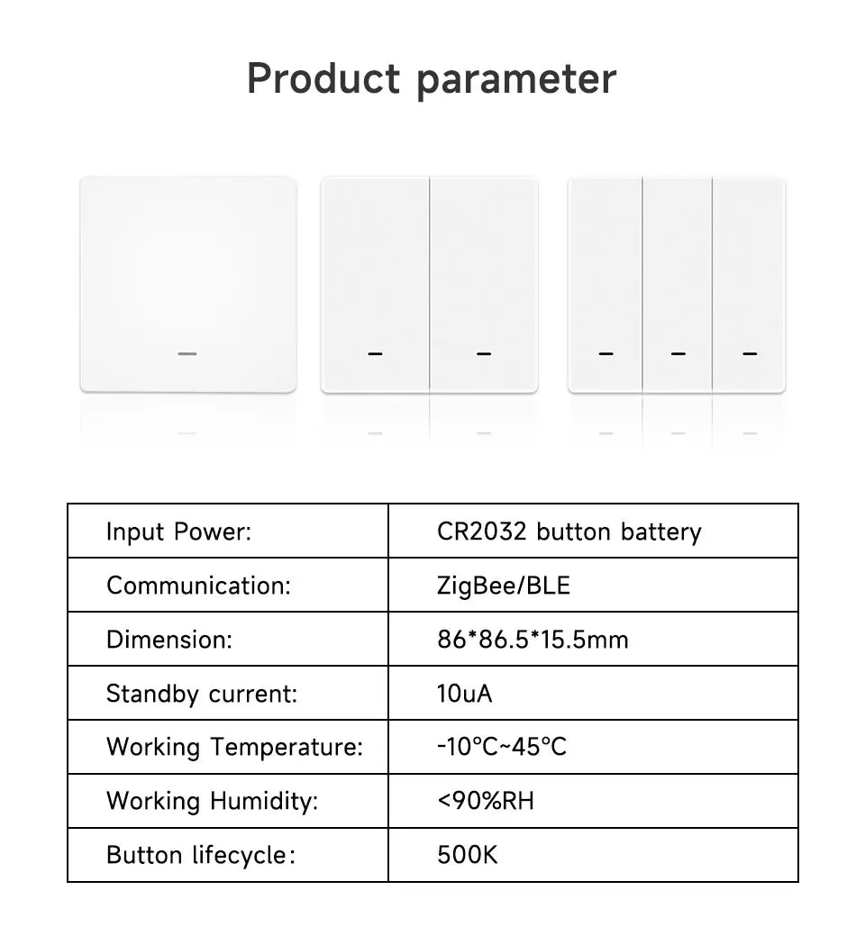 4/3/2/1Gang Tuya Zigbee 3.0 Smart Scene Button Switch Smart Home Wireless Push Remote Controller Battery Powered Devices Linkage