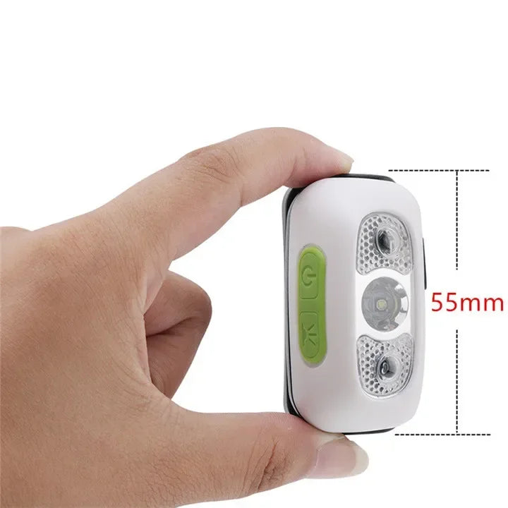 Mini LED Headlamp USB Rechargeable Headlight Wave Sensor Head Flashlight Outdoor Houshold Lamp for Camping Hiking Emergency Fish