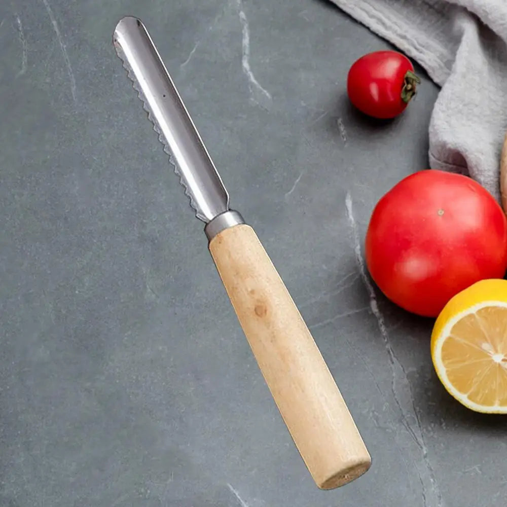 Corer Tool Kitchen Stainless Steel Pear Pitter Anti-Slip Manual Kitchen Corer with Wood Handle for Fruit Slicing Cooking Salad